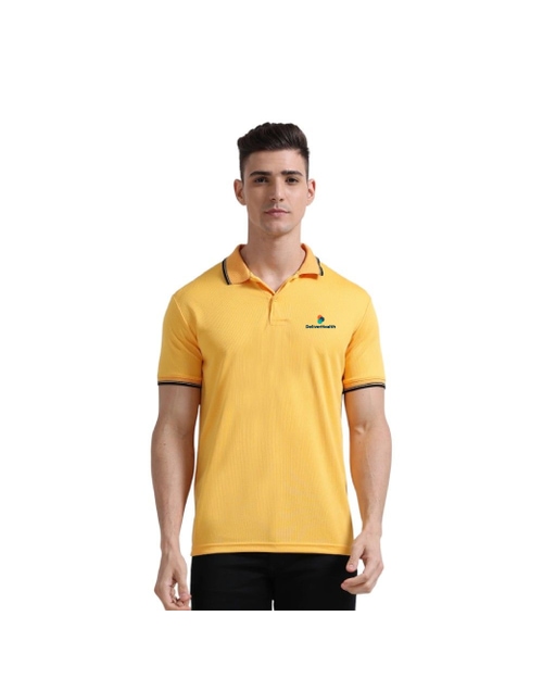 Greys&Blues PrimoKnit Polo Tshirt- Yellow with Black Tipping